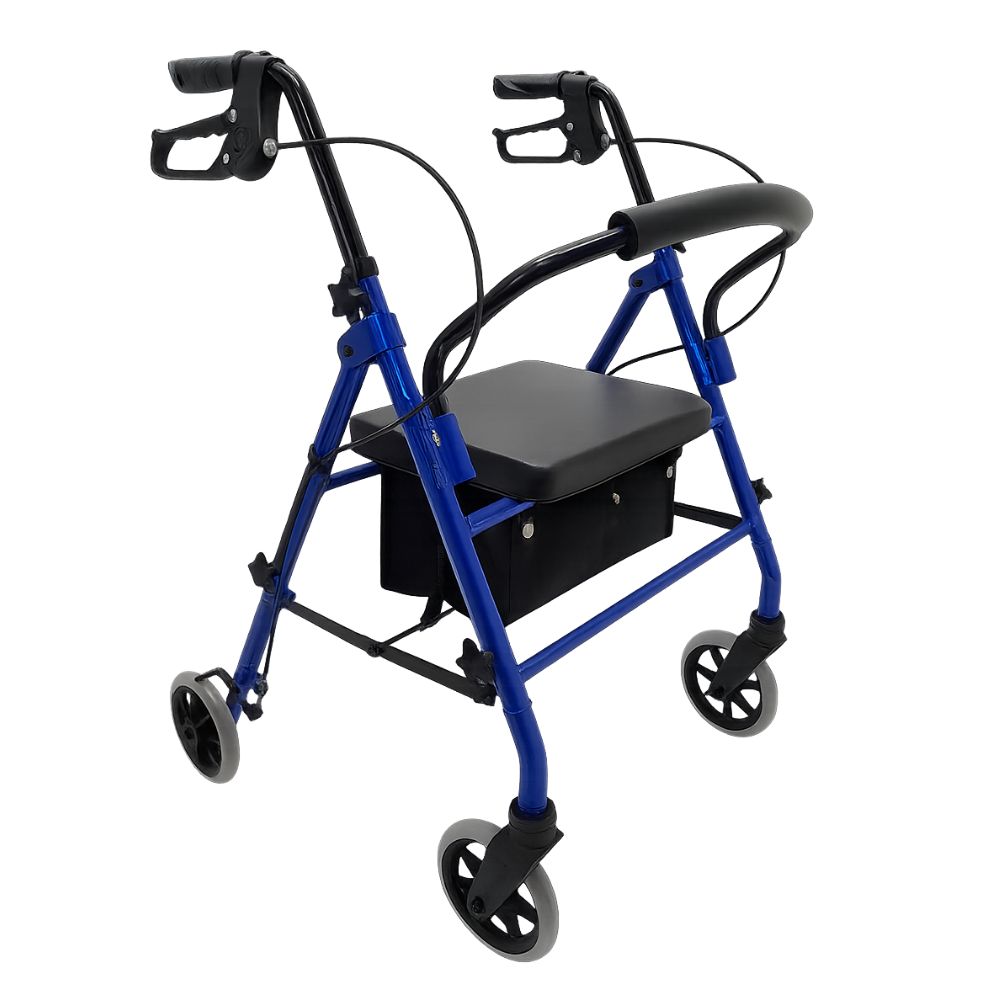 Calvarro - Andador rollator de aluminio con ruedas, freno en maneta